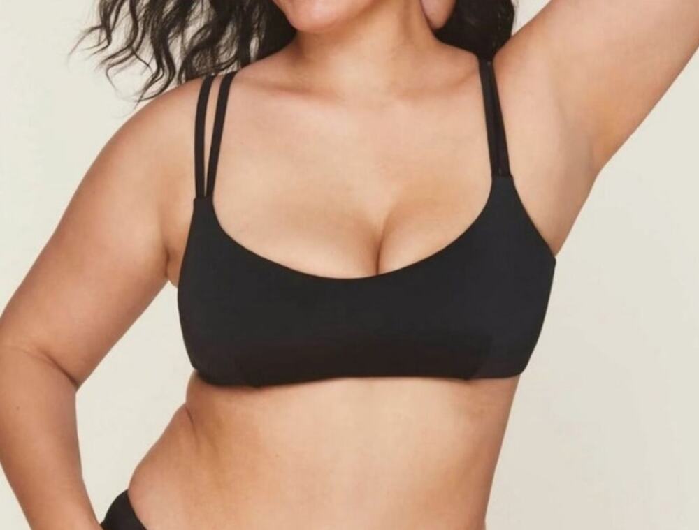 NWT Andie Swim The Rockaway Strappy Bikini Top Black XS Beach Pool Travel Resort